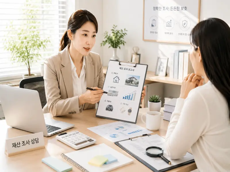 굿탐정 재산 조사 상담 장면