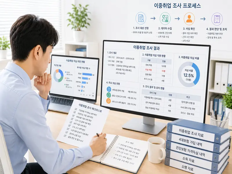 이중취업 직원 근태 조사 사례