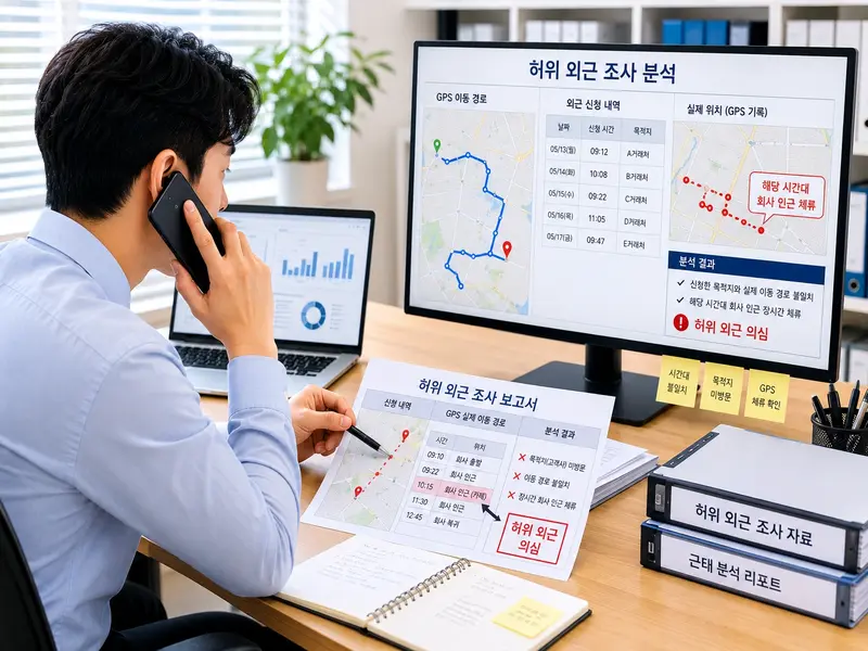 허위 외근 직원 근태 조사 사례