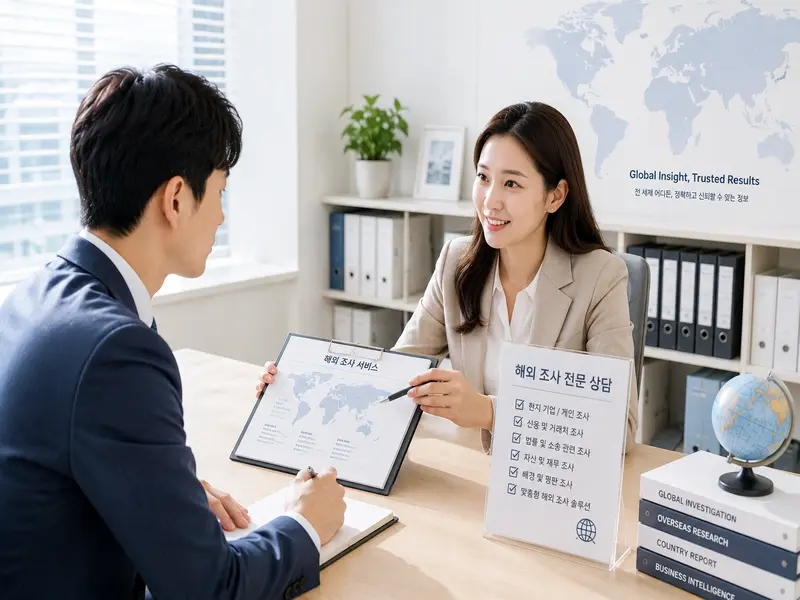 굿탐정 해외 조사 상담 장면